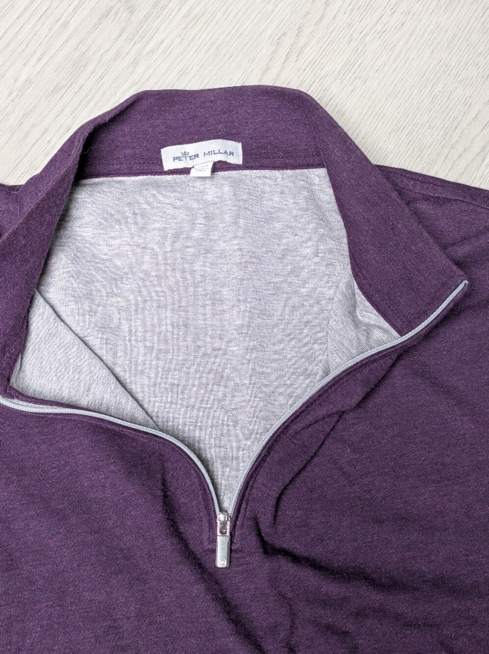 Peter Millar Mens XXL Purple Crown Comfort Interlock 1/4 Zip Pullover Sweater - Picture 3 of 7